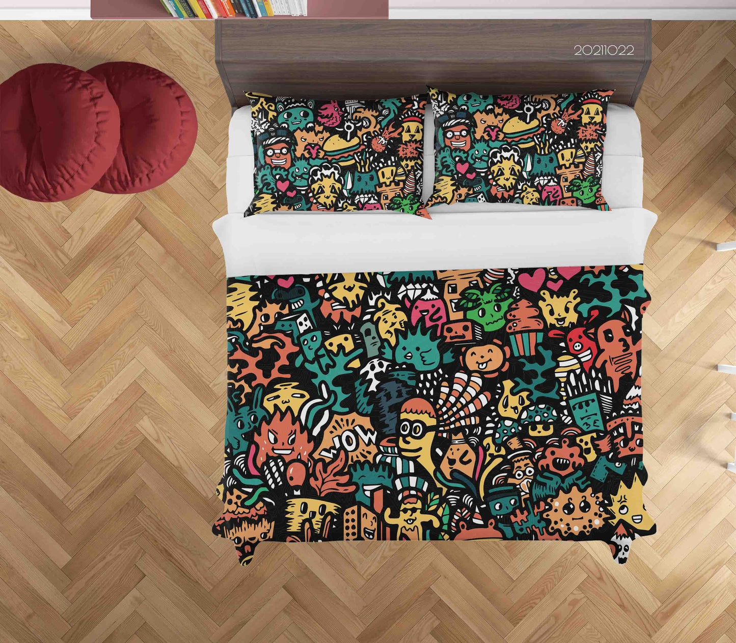 3D Abstract Monster Artistic Graffiti Quilt Cover Set Bedding Set Duvet Cover Pillowcases 84