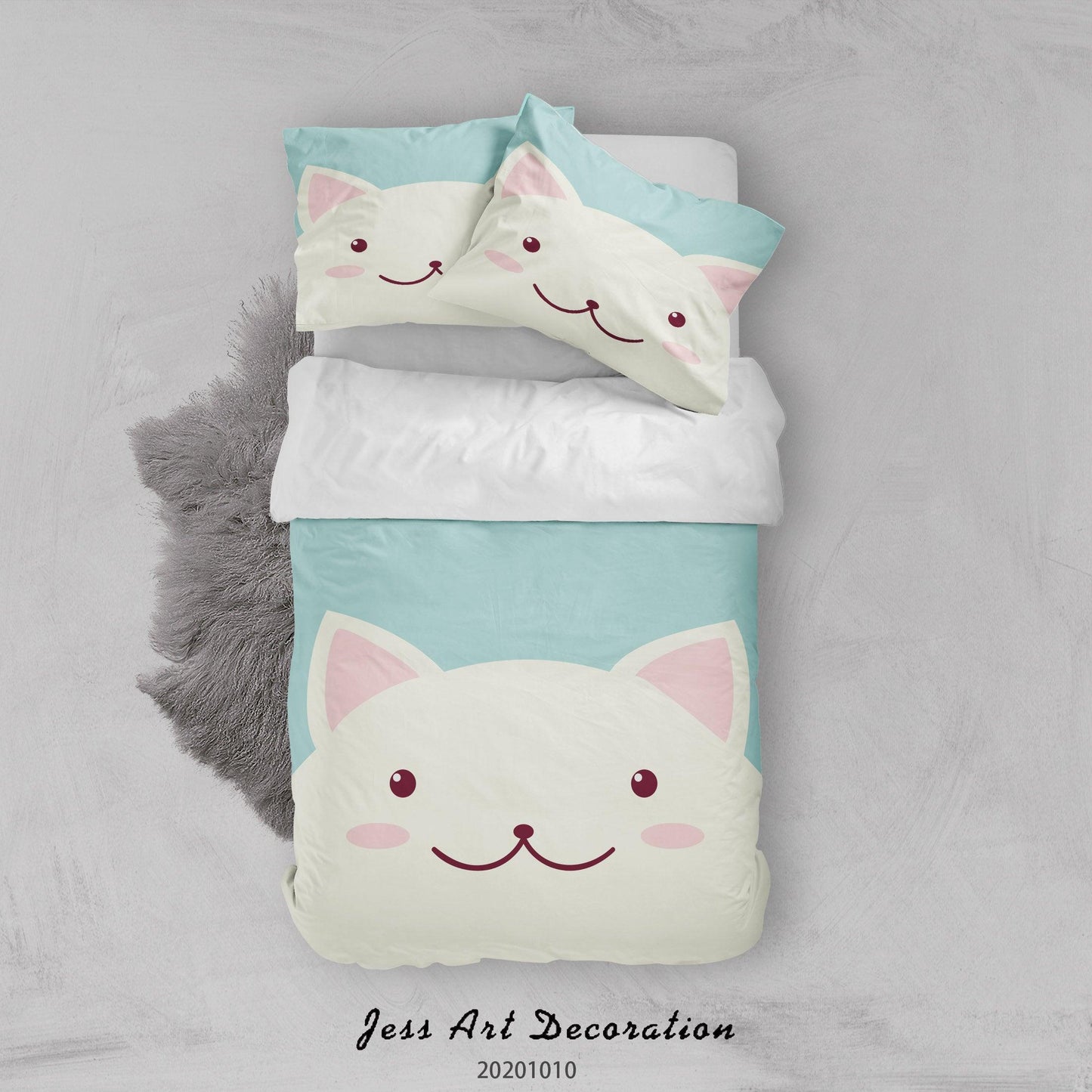 3D Cartoon Cute Animal Mouse Quilt Cover Set Bedding Set Duvet Cover Pillowcases WJ 9522