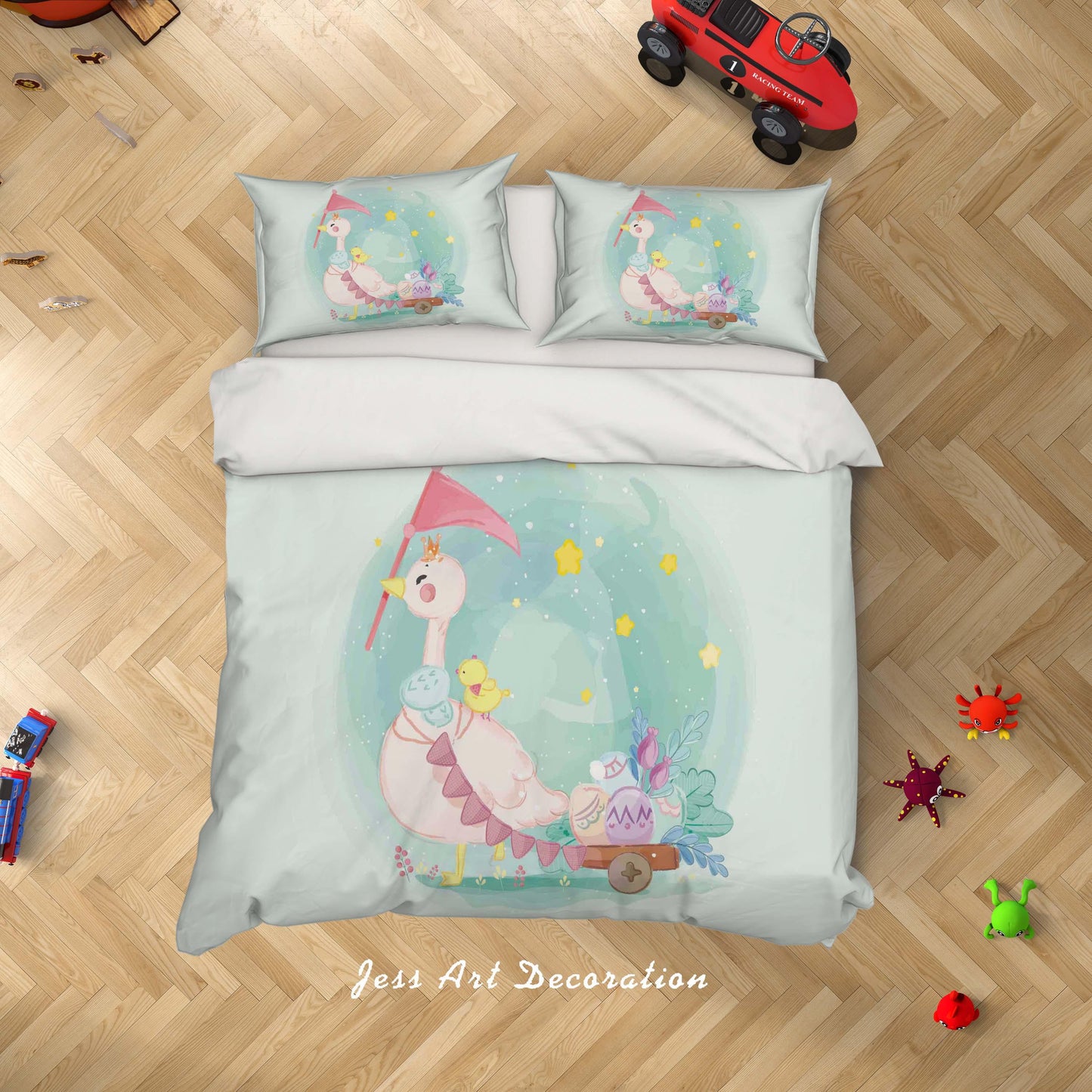 3D Cartoon Duck Eggs Quilt Cover Set Bedding Set Duvet Cover Pillowcases SF12