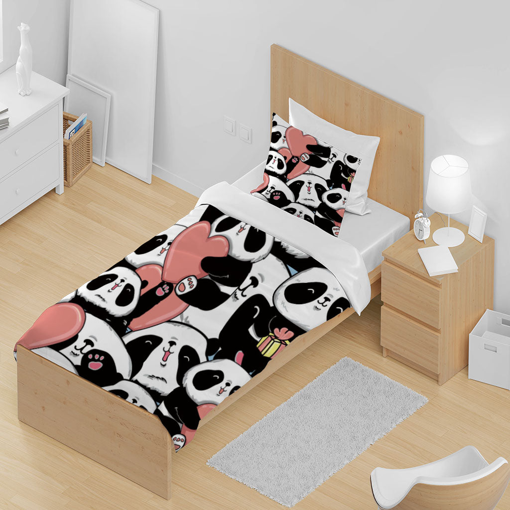 3D Animal Panda Love Claw Quilt Cover Set Bedding Set Duvet Cover Pillowcase 1446