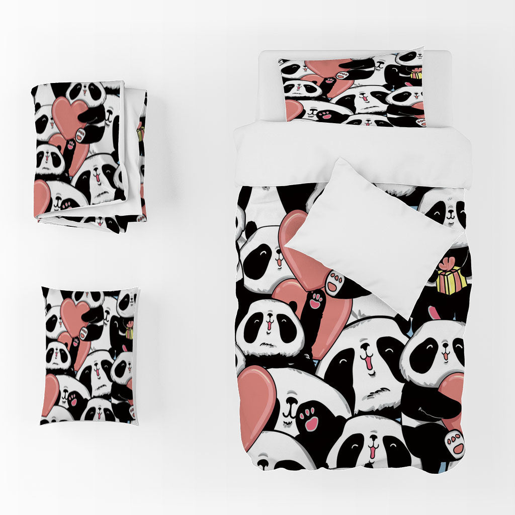 3D Animal Panda Love Claw Quilt Cover Set Bedding Set Duvet Cover Pillowcase 1446