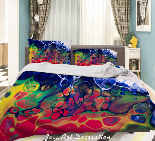 3D Abstract Colorful Marble Texture Quilt Cover Set Bedding Set Duvet Cover Pillowcases 259