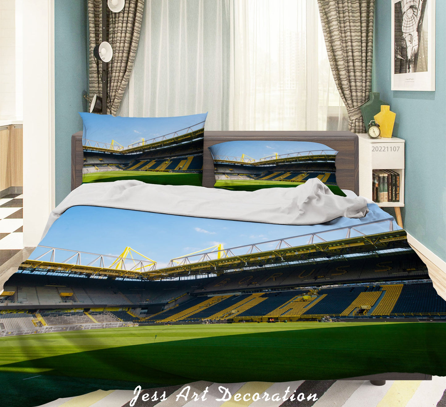 3D Borussia Dortmund Spectator Seats Sky Quilt Cover Set Bedding Set Duvet Cover Pillowcase 733