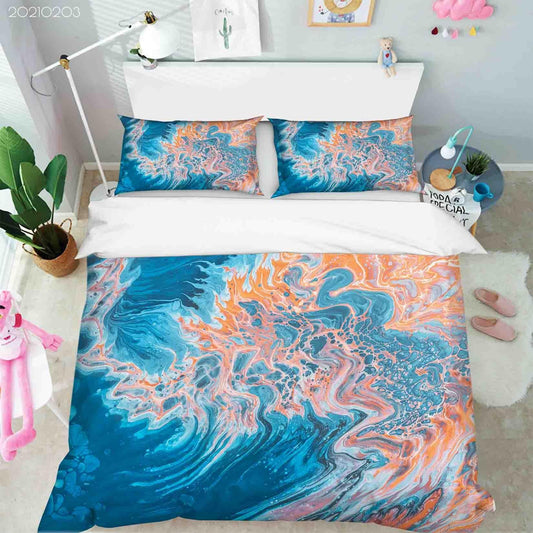 3D Abstract Blue Marble Texture Quilt Cover Set Bedding Set Duvet Cover Pillowcases 37
