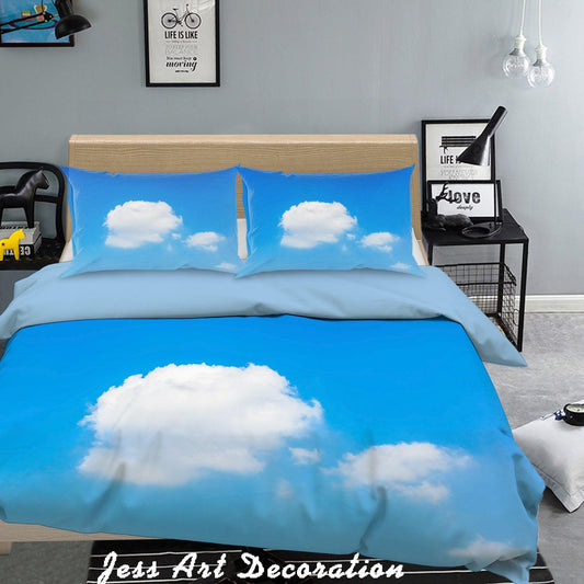 3D Blue Sky White Clouds Quilt Cover Set Bedding Set Pillowcases  7