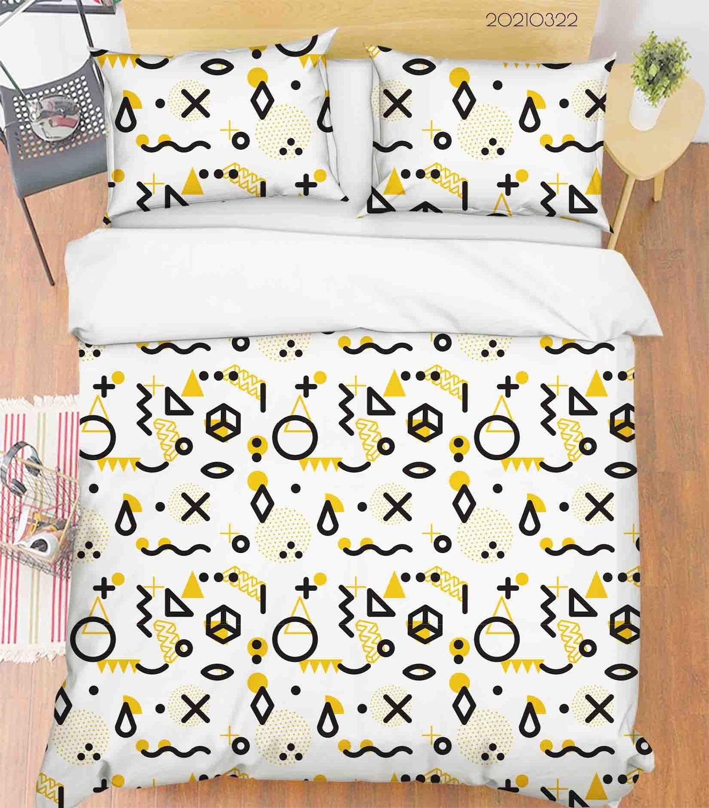 3D Abstract Geometric Pattern Quilt Cover Set Bedding Set Duvet Cover Pillowcases 12 LQH