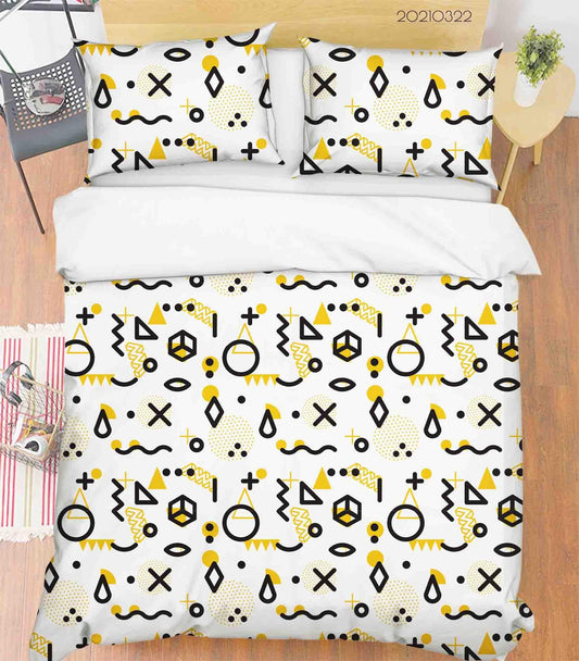 3D Abstract Geometric Pattern Quilt Cover Set Bedding Set Duvet Cover Pillowcases 12 LQH