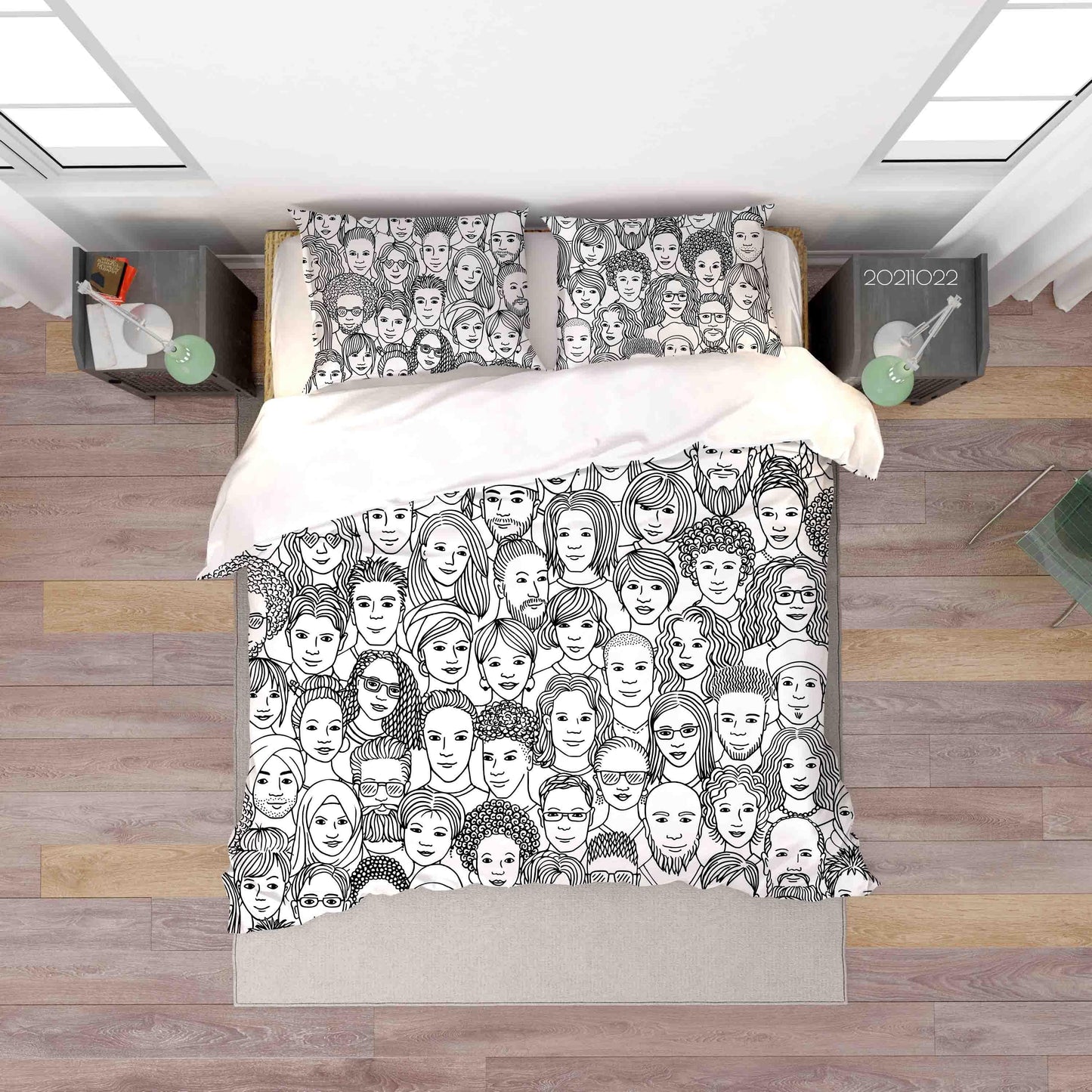 3D Abstract Human Face Art Graffiti Quilt Cover Set Bedding Set Duvet Cover Pillowcases 25