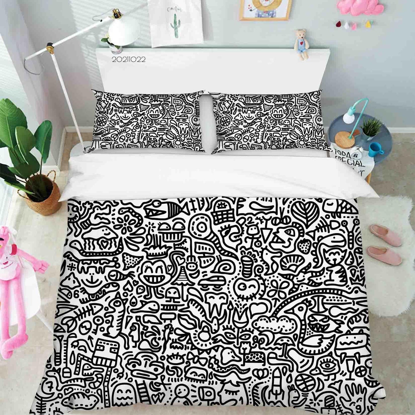 3D Abstract Illustration Art Graffiti Quilt Cover Set Bedding Set Duvet Cover Pillowcases 55