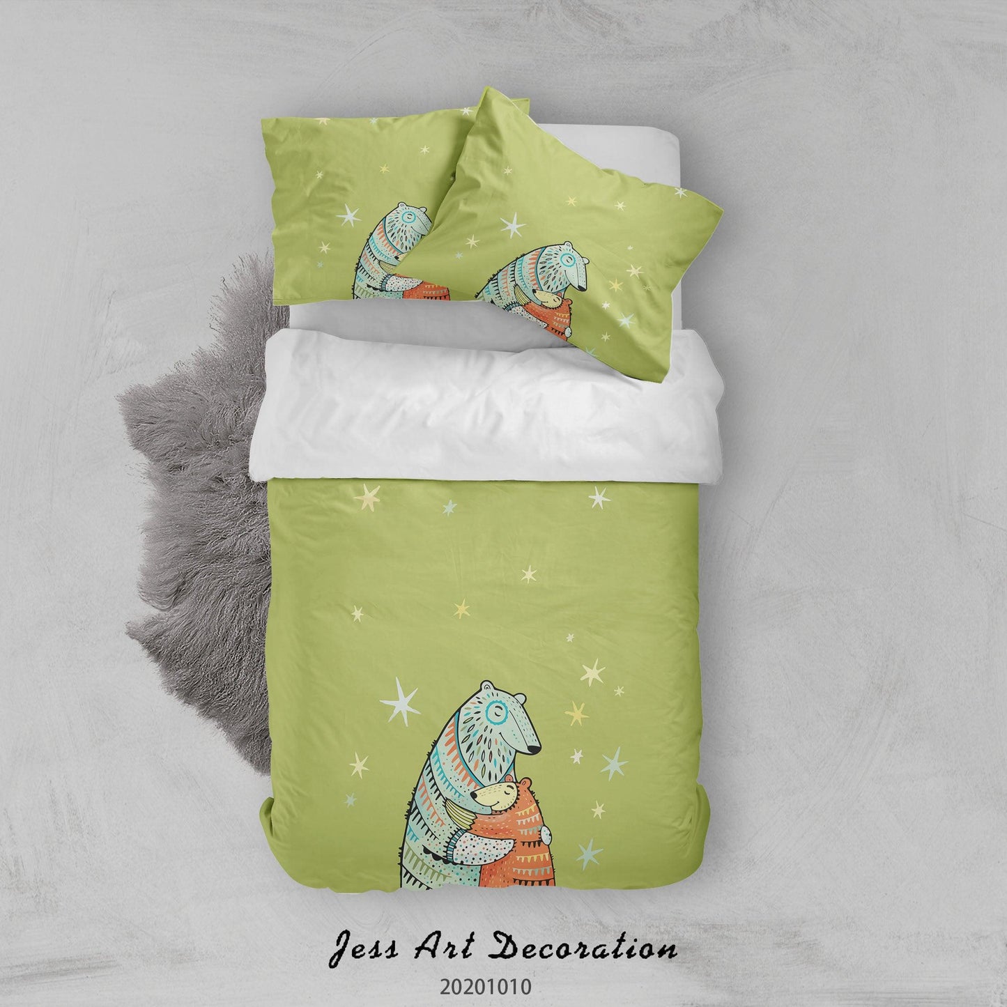 3D Cartoon Cute Animal Pangolin Quilt Cover Set Bedding Set Duvet Cover Pillowcases WJ 9564