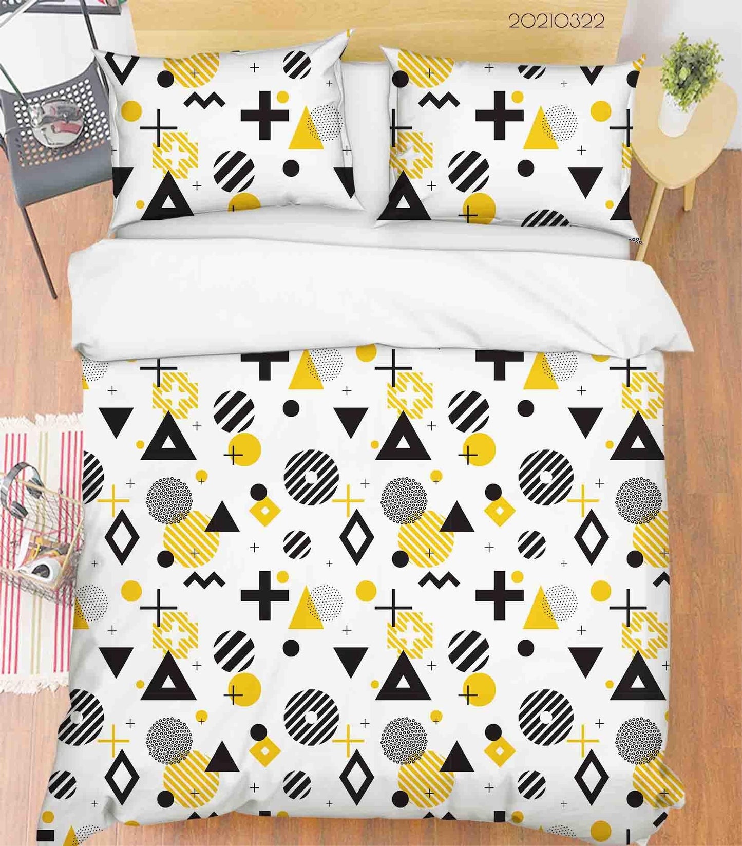 3D Abstract Geometric Pattern Quilt Cover Set Bedding Set Duvet Cover Pillowcases 121