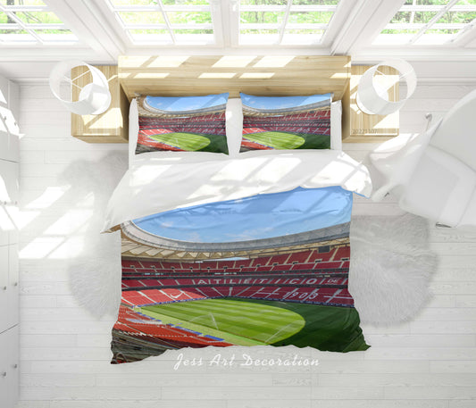 3D Atletico Madrid Spectator Seats Bluesky Quilt Cover Set Bedding Set Duvet Cover Pillowcase 837