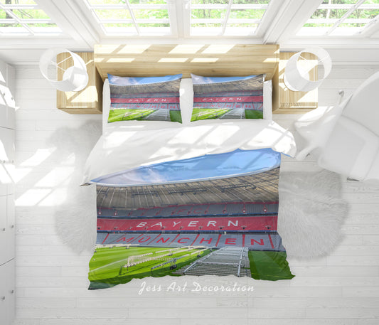 3D Bayern Munich Football Field Sky Quilt Cover Set Bedding Set Duvet Cover Pillowcase 722