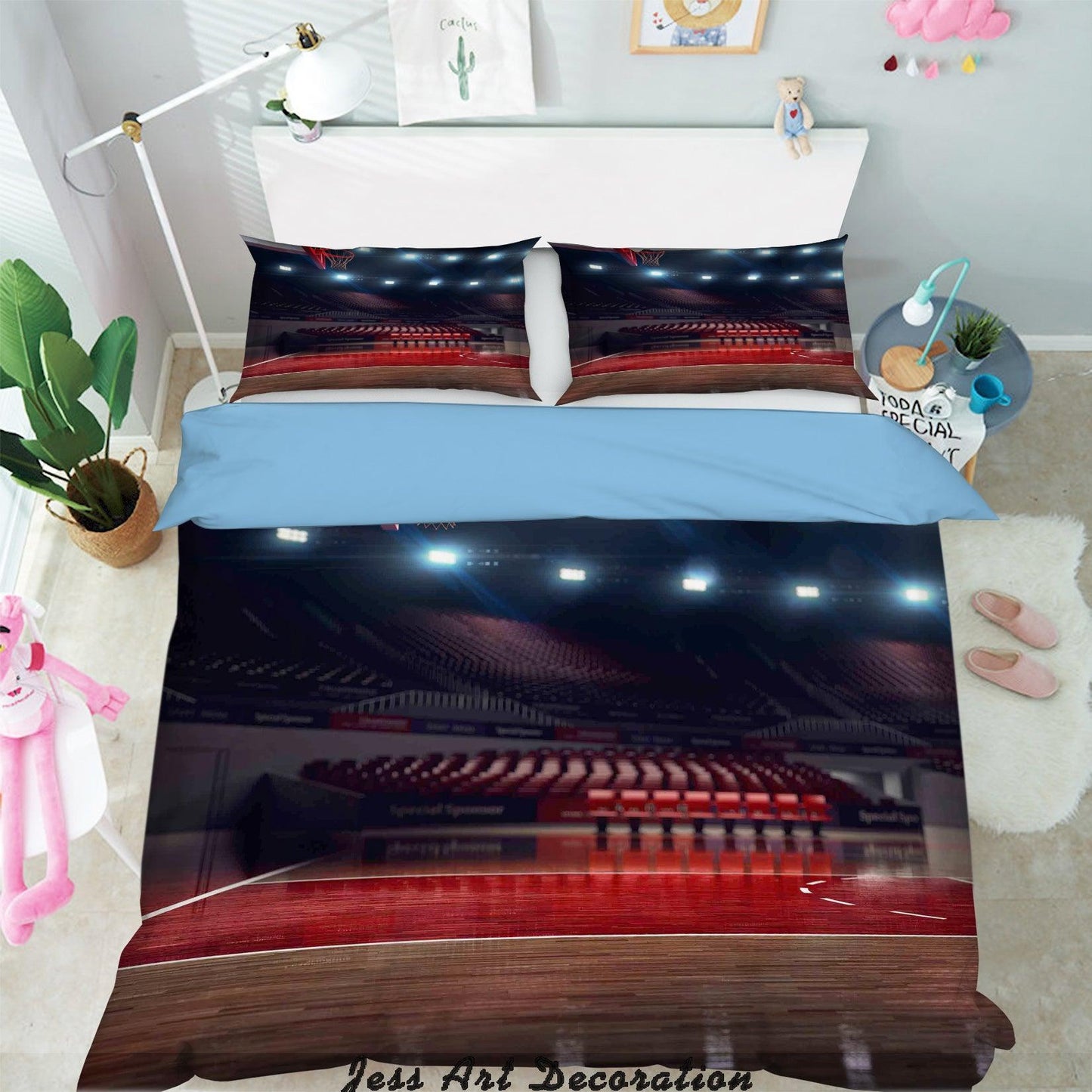3D Basketball Court Quilt Cover Set Bedding Set Pillowcases  86