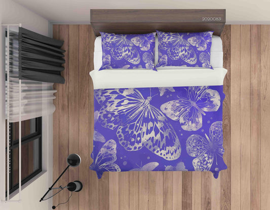 3D Butterflies Pattern Quilt Cover Set Bedding Set Duvet Cover Pillowcases WJ 3409