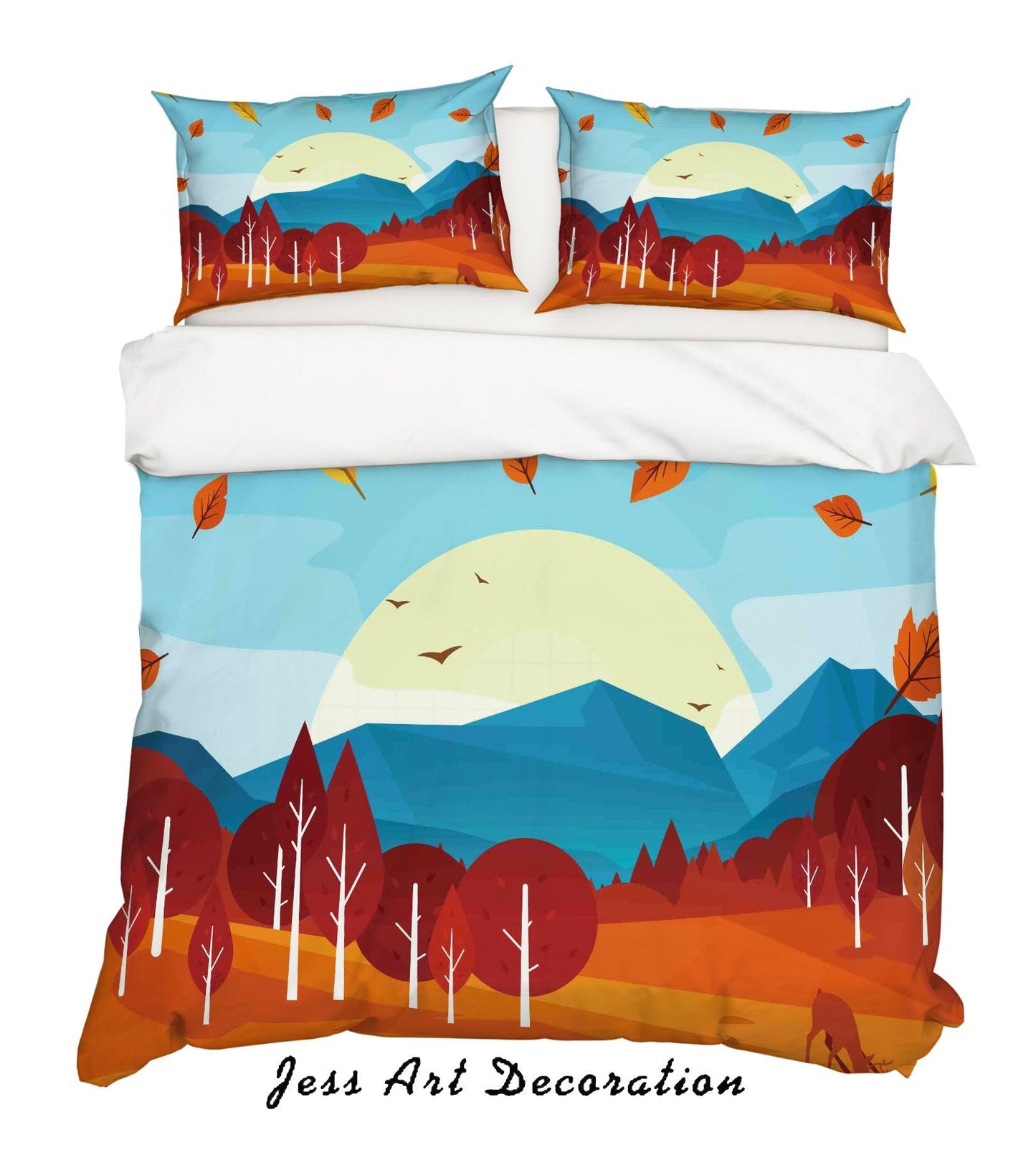 3D Cartoon Green Plant Sun Quilt Cover Set Bedding Set Pillowcases 13