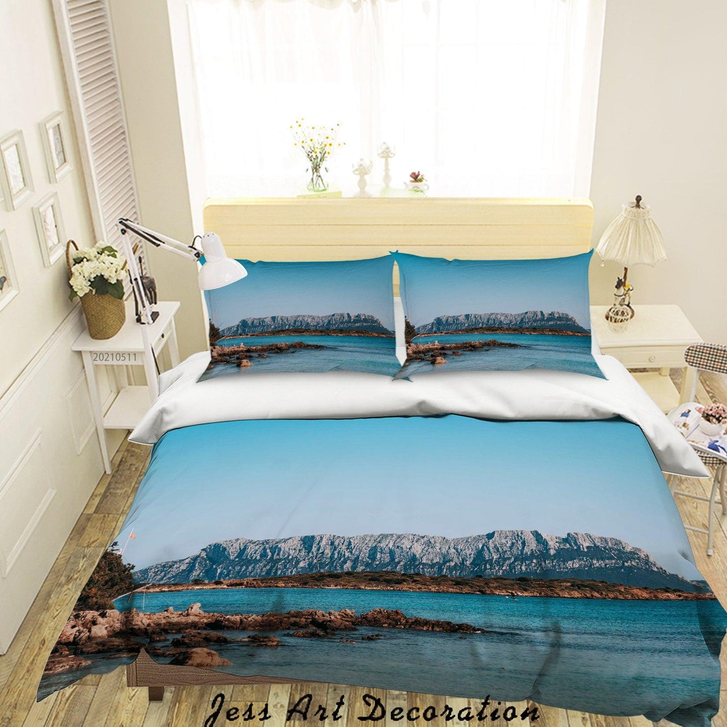 3D Blue Sky Sea Mountains Quilt Cover Set Bedding Set Duvet Cover Pillowcases 595