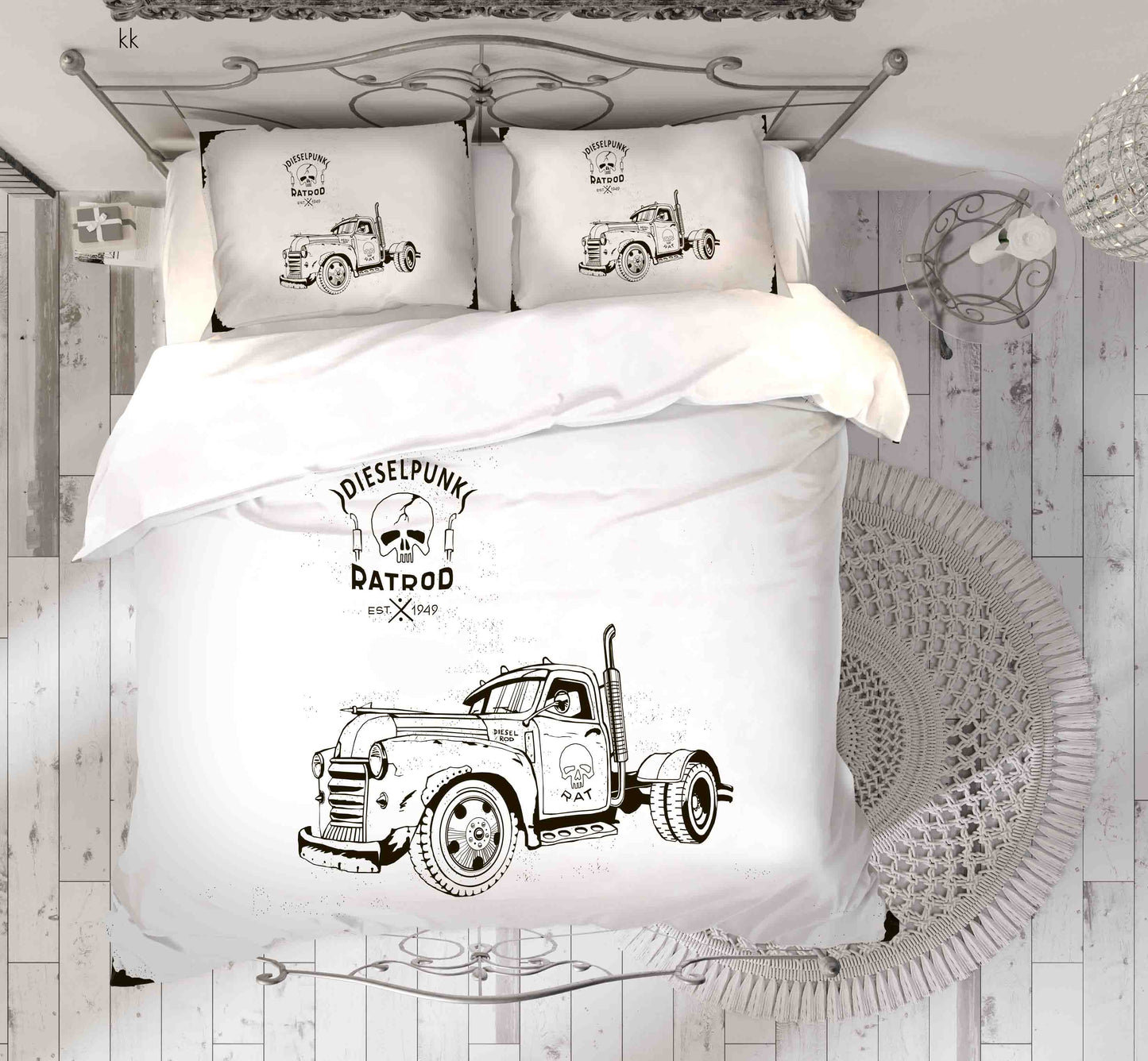 3D Automobile Letter Skull Quilt Cover Set Bedding Set Duvet Cover Pillowcase 383