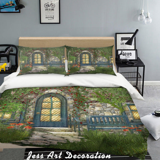 3D Blue Yard Quilt Cover Set Bedding Set Pillowcases  12