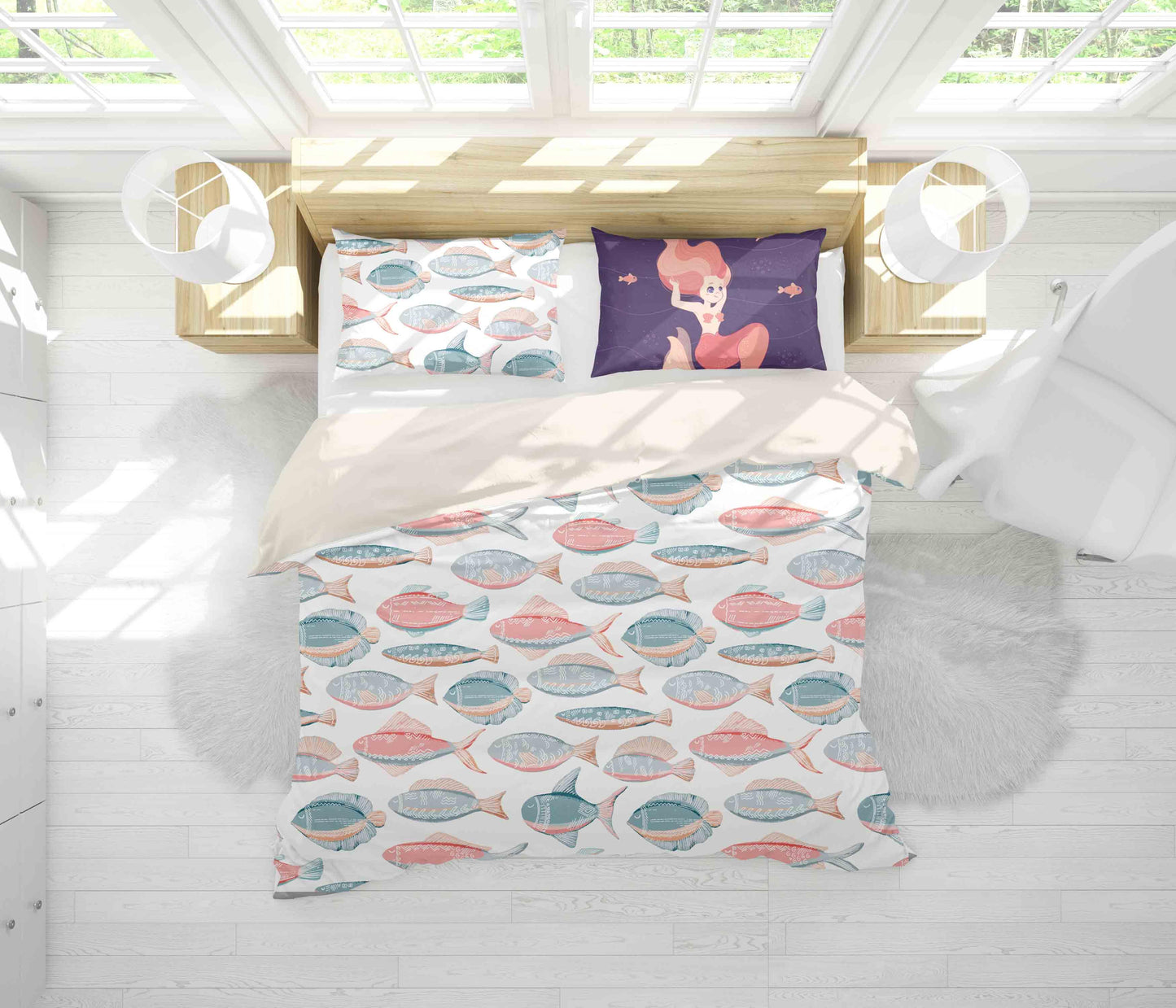 3D Cartoon Fish Quilt Cover Set Bedding Set Pillowcases 79