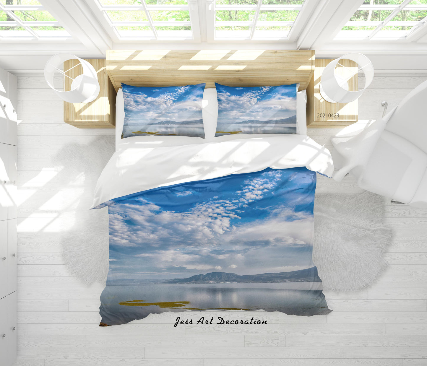 3D Blue Sky Cloud Sea Landscape Quilt Cover Set Bedding Set Duvet Cover Pillowcases 79