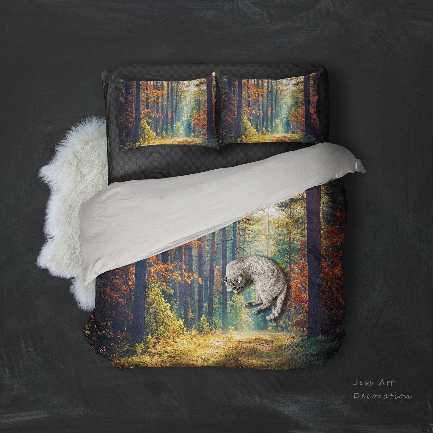 3D Autumn Forest Quilt Cover Set Bedding Set Pillowcases 100