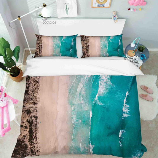 3D Blue Beach Landscape Quilt Cover Set Bedding Set Duvet Cover Pillowcases 33
