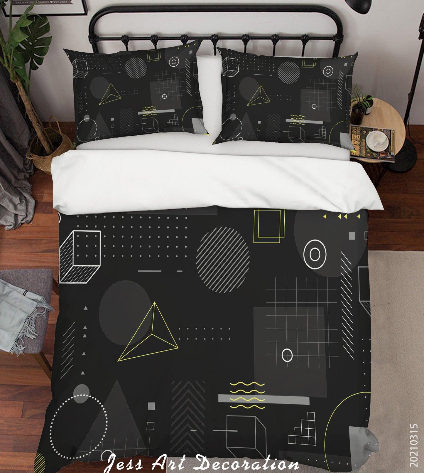 3D Abstract Black Pattern Quilt Cover Set Bedding Set Duvet Cover Pillowcases 79