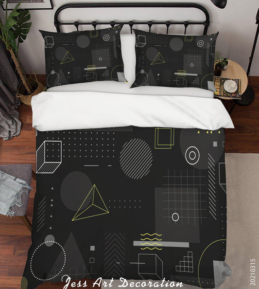 3D Abstract Black Pattern Quilt Cover Set Bedding Set Duvet Cover Pillowcases 79