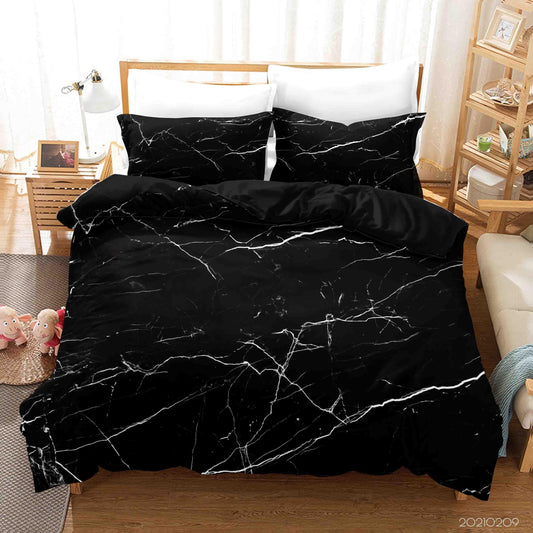 3D Abstract Black Marble Texture Quilt Cover Set Bedding Set Duvet Cover Pillowcases 338