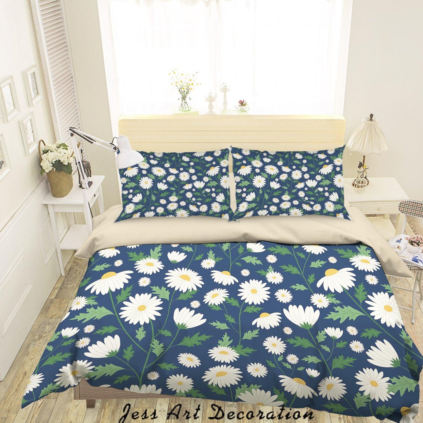 3D Blue Daisy Quilt Cover Set Bedding Set Duvet Cover Pillowcases SF14