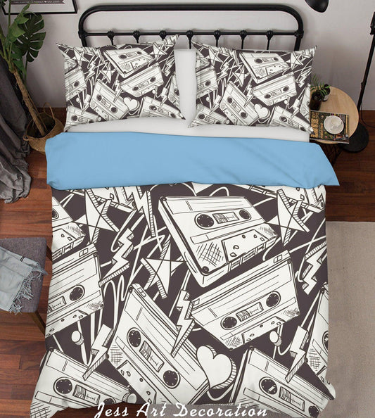 3D Black White Tapes Quilt Cover Set Bedding Set Pillowcases  182