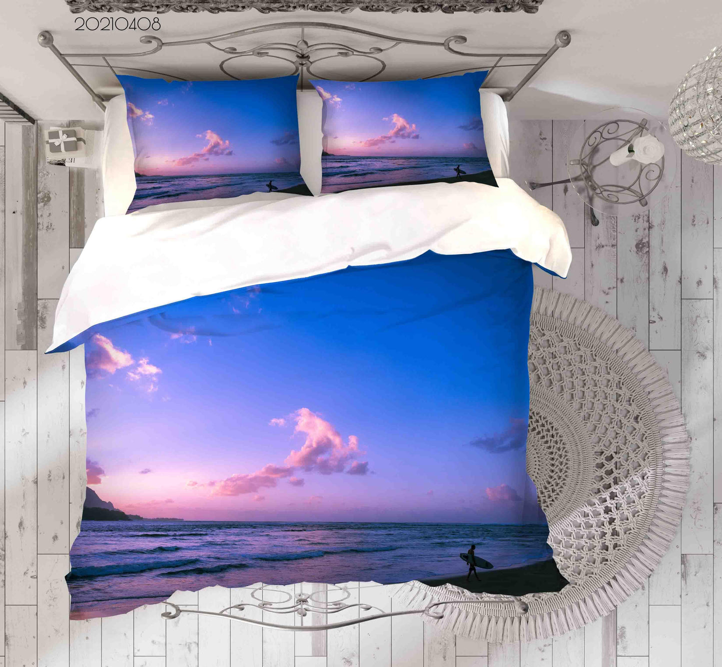 3D Blue Sky Beach Landscape Quilt Cover Set Bedding Set Duvet Cover Pillowcases 55