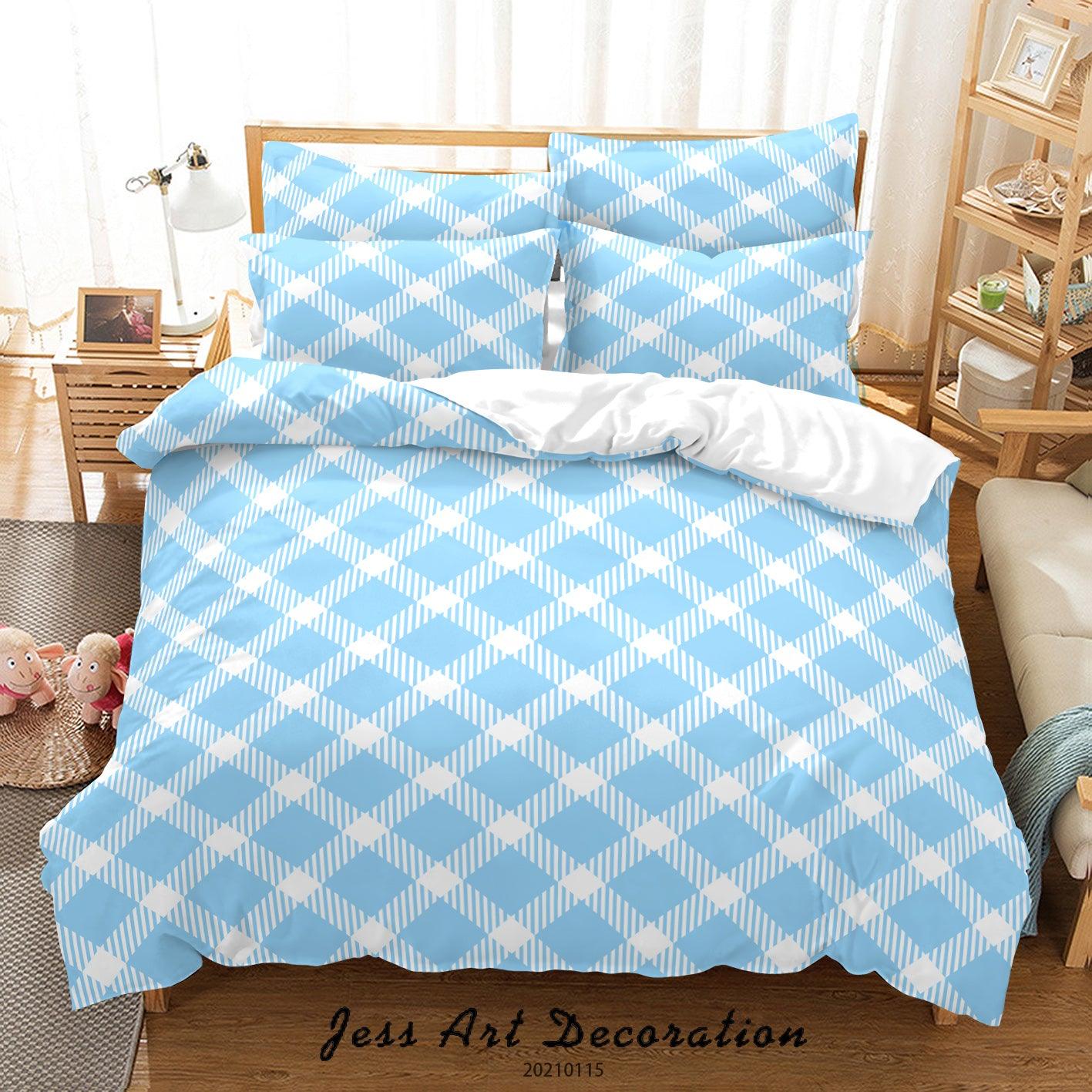 3D Abstract Geometric Blue Quilt Cover Set Bedding Set Duvet Cover Pillowcases 92