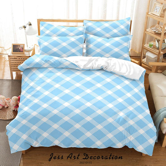 3D Abstract Geometric Blue Quilt Cover Set Bedding Set Duvet Cover Pillowcases 92