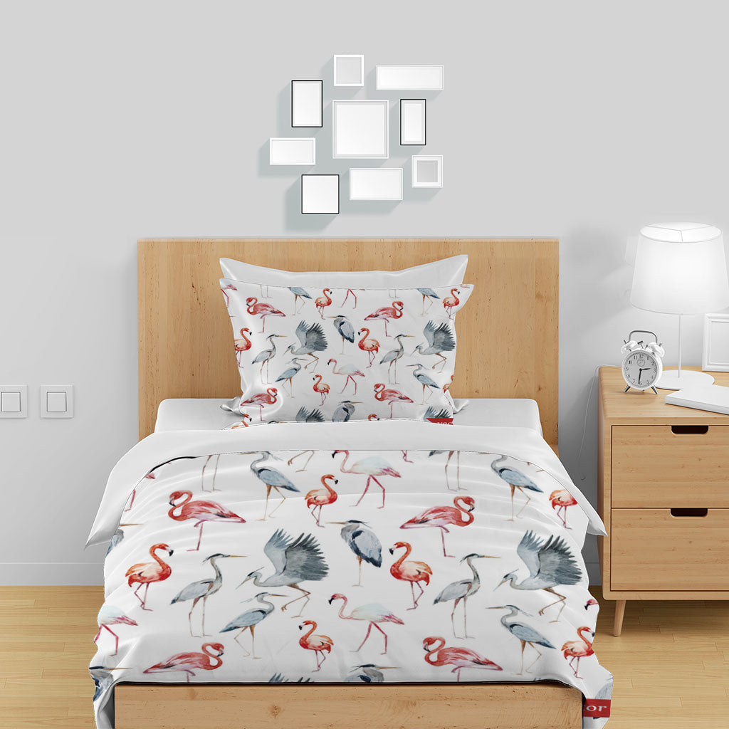 3D Animal Flamingo Japanese Crane Quilt Cover Set Bedding Set Duvet Cover Pillowcase 1451