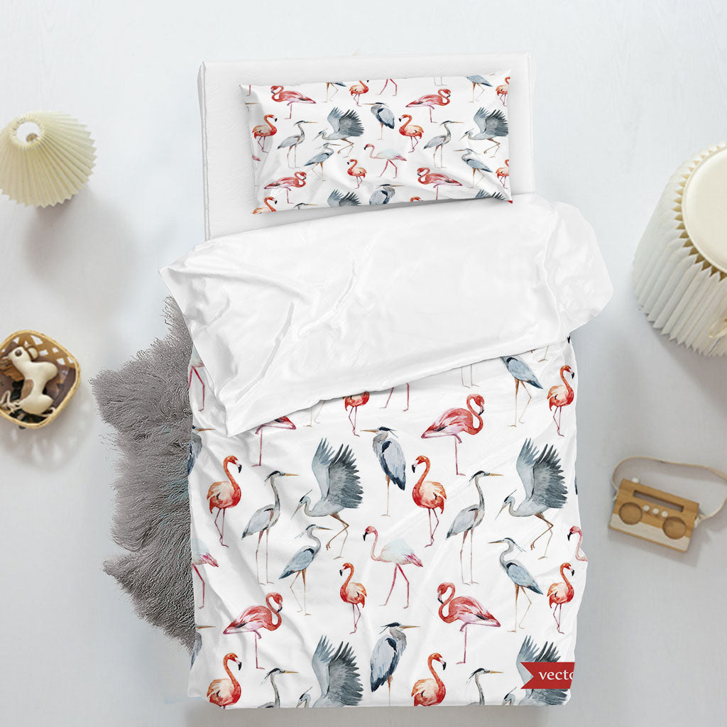 3D Animal Flamingo Japanese Crane Quilt Cover Set Bedding Set Duvet Cover Pillowcase 1451