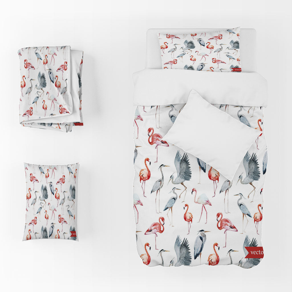 3D Animal Flamingo Japanese Crane Quilt Cover Set Bedding Set Duvet Cover Pillowcase 1451