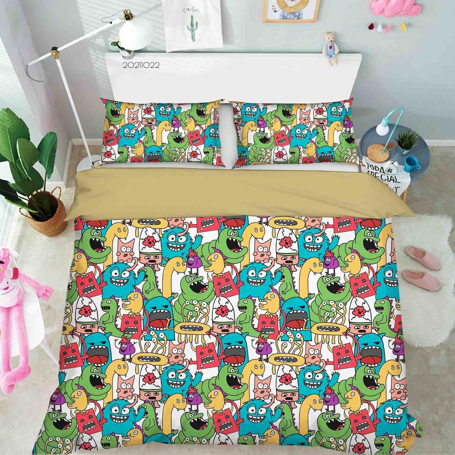 3D Abstract Color Monster Graffiti Quilt Cover Set Bedding Set Duvet Cover Pillowcases 22