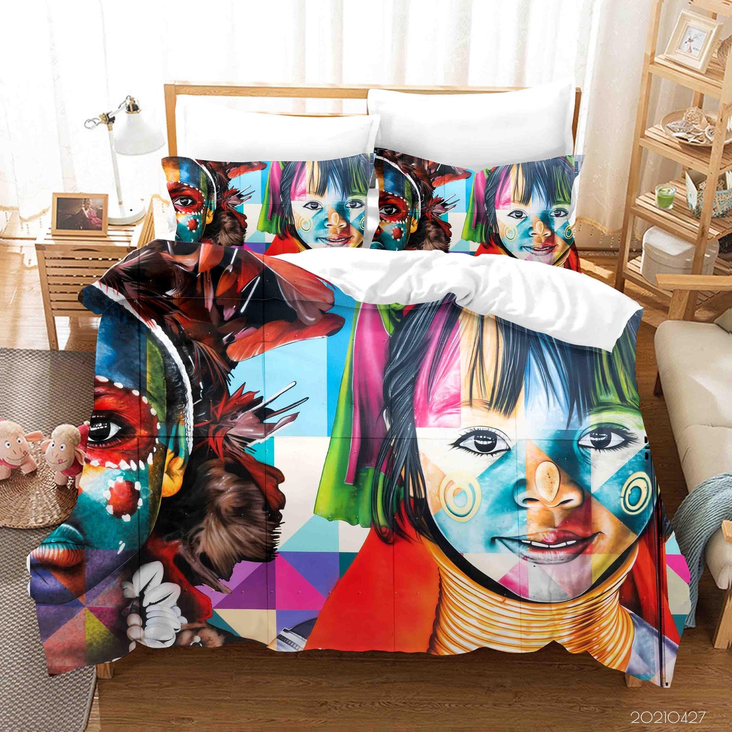 3D Abstract Color Children Graffiti Quilt Cover Set Bedding Set Duvet Cover Pillowcases 138
