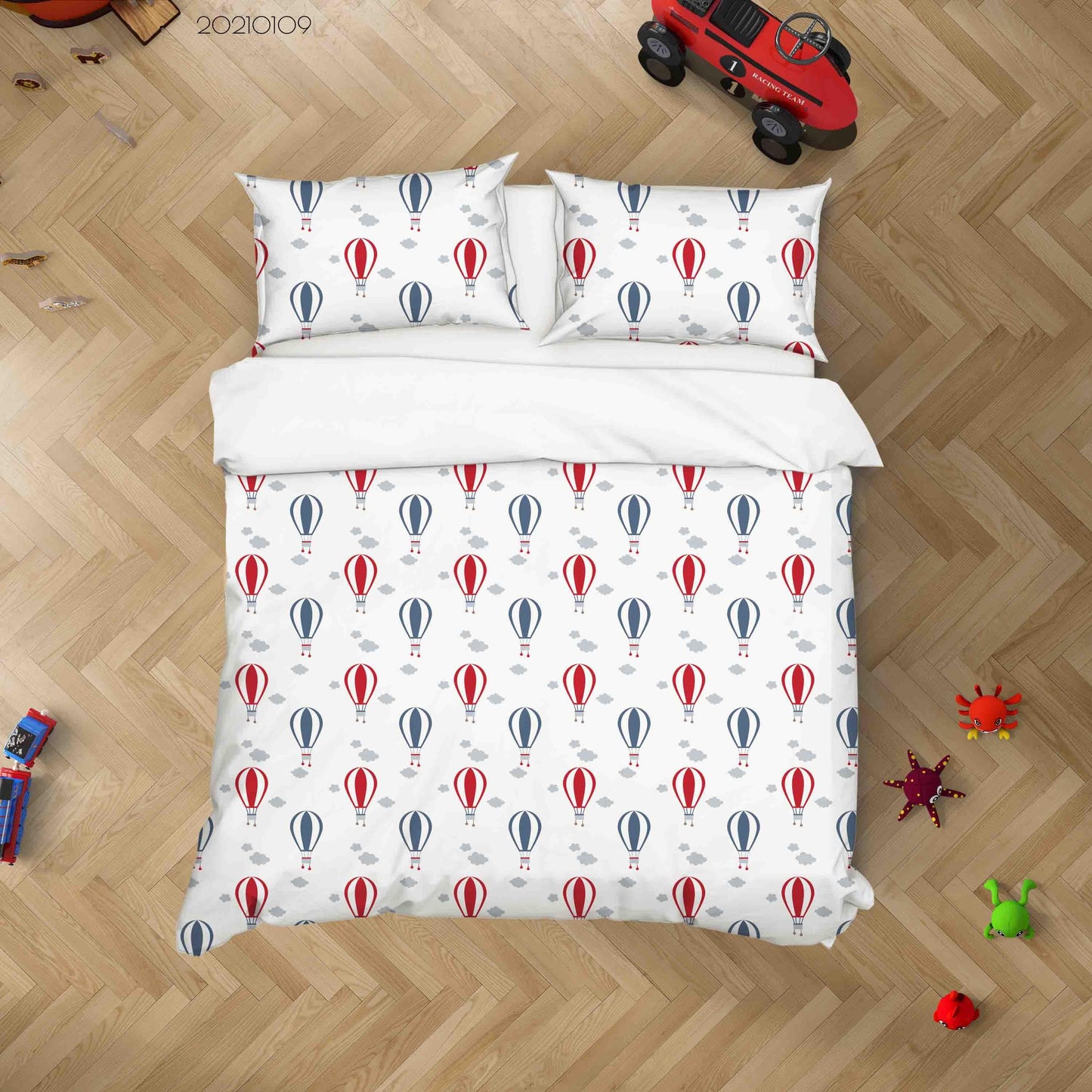 3D Cartoon Hot Air Balloon Pattern Quilt Cover Set Bedding Set Duvet Cover Pillowcases 84 LQH