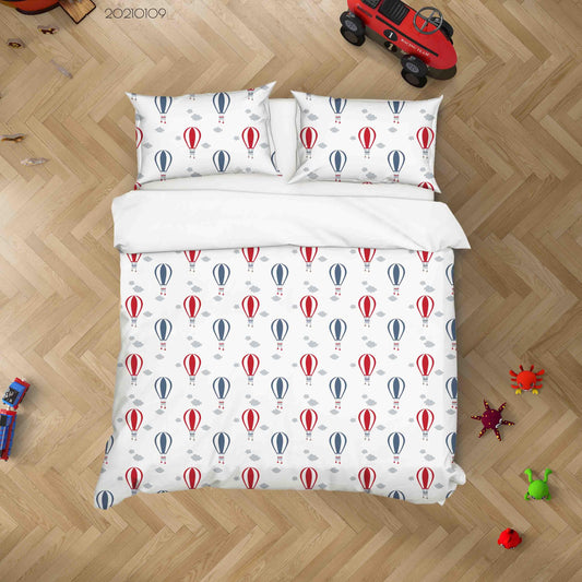 3D Cartoon Hot Air Balloon Pattern Quilt Cover Set Bedding Set Duvet Cover Pillowcases 84 LQH
