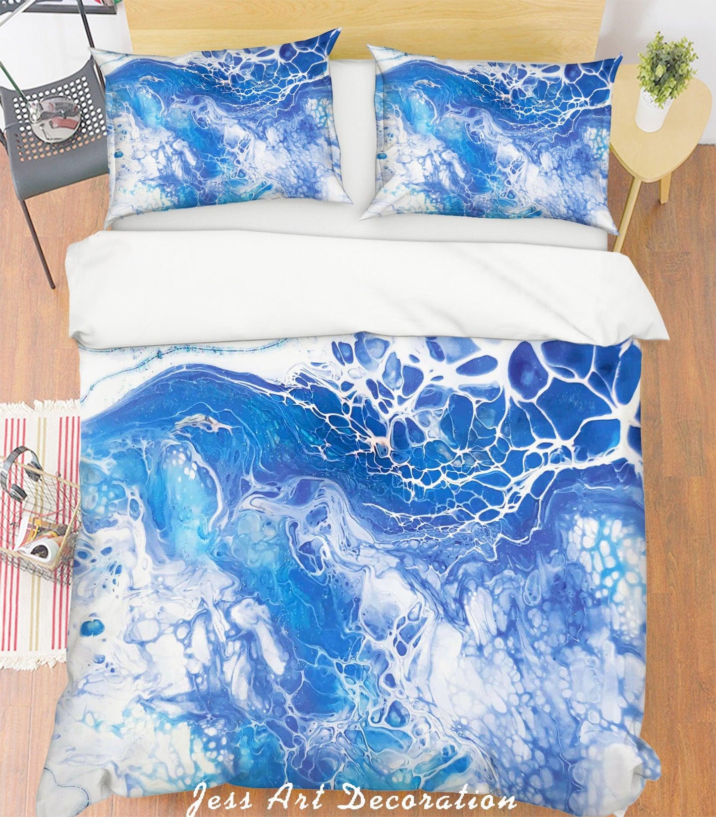 3D Blue Abstract Sea Pattern Quilt Cover Set Bedding Set Pillowcases 41