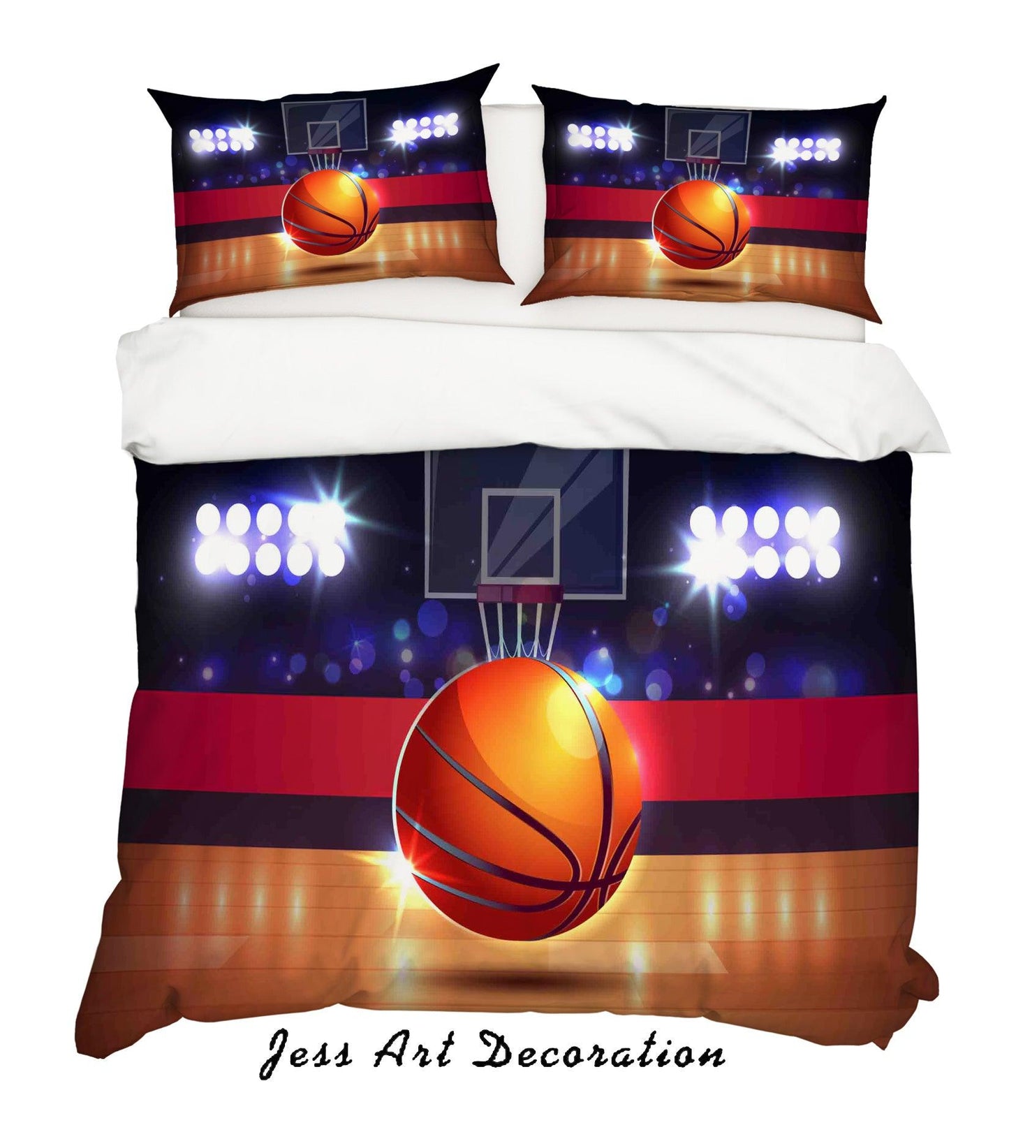 3D Basketball Hall Stadium Quilt Cover Set Bedding Set Pillowcases 50