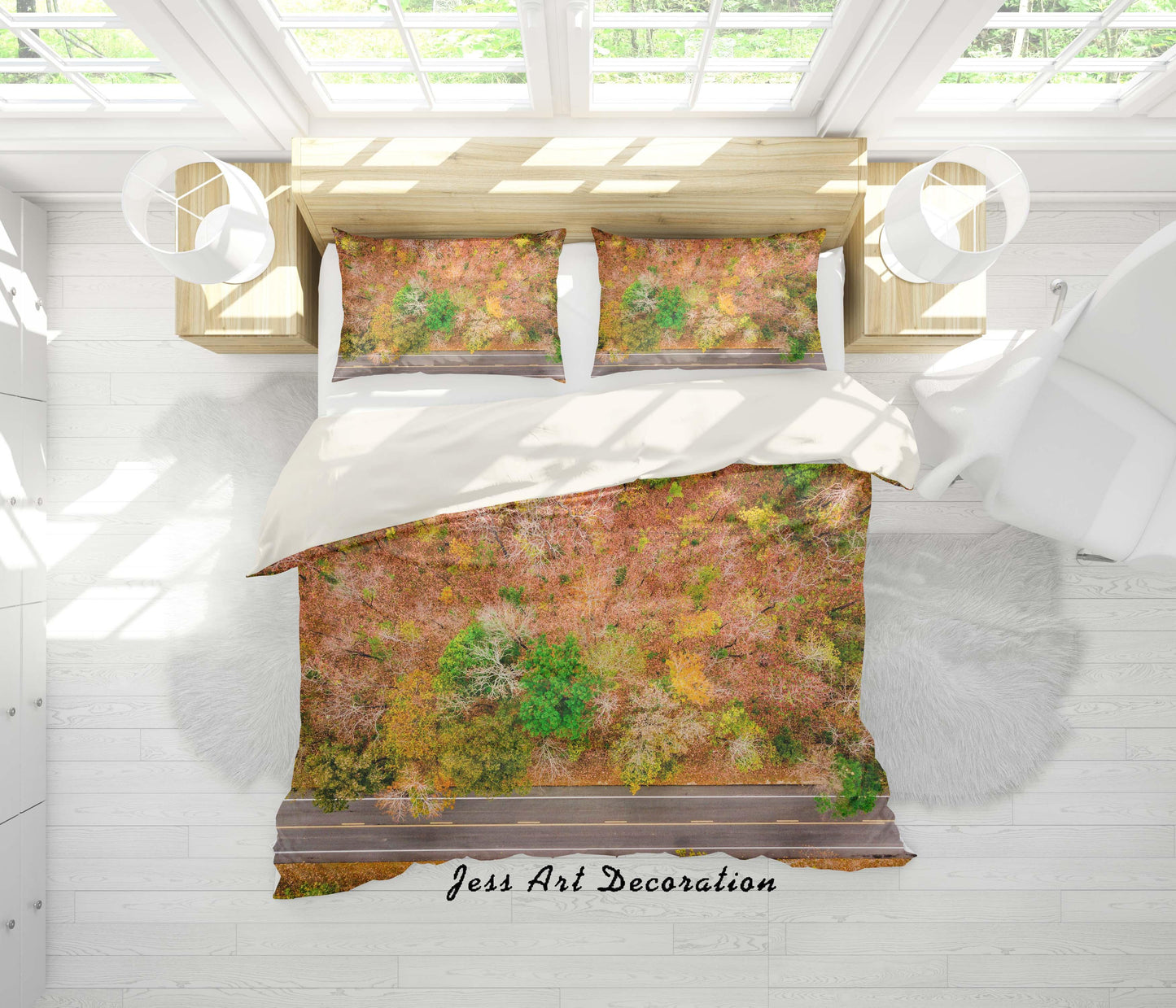 3D Autumn Forest Quilt Cover Set Bedding Set Pillowcases 28
