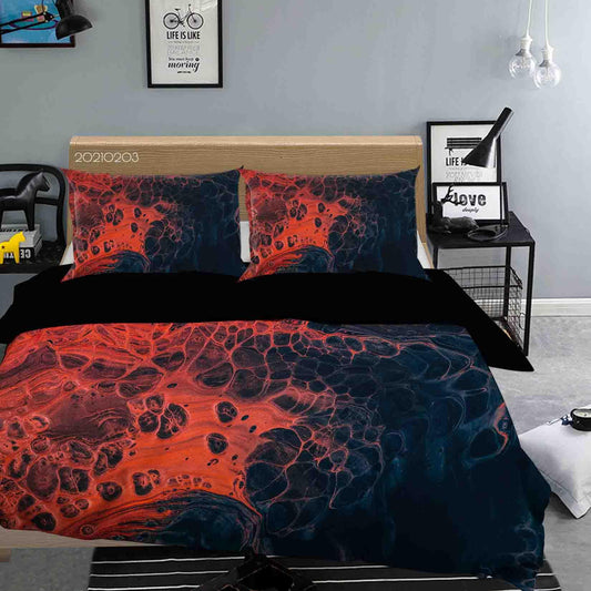 3D Abstract Red Marble Quilt Cover Set Bedding Set Duvet Cover Pillowcases 75
