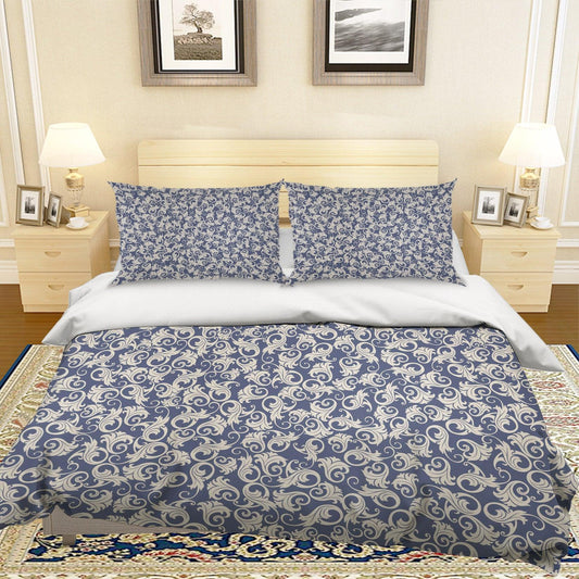 3D Blue Floral Pattern Quilt Cover Set Bedding Set Pillowcases 221
