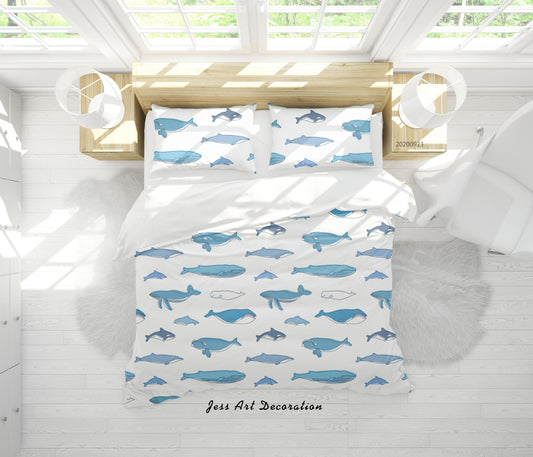 3D Aquatic Animals Marine Mammals Pattern Quilt Cover Set Bedding Set Duvet Cover Pillowcases WJ 6321