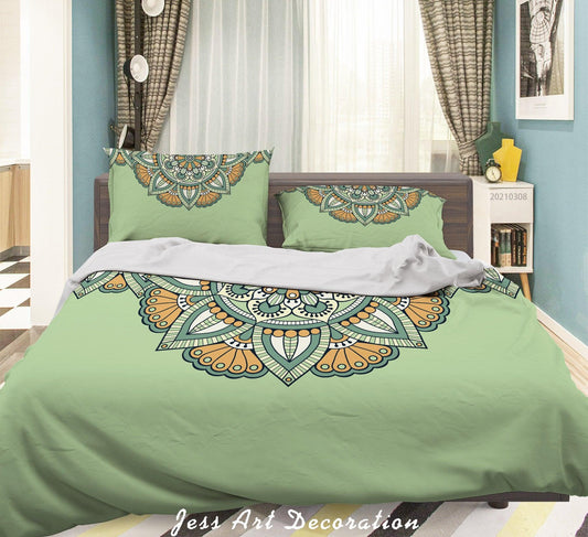3D Abstract Green Floral Quilt Cover Set Bedding Set Duvet Cover Pillowcases 305