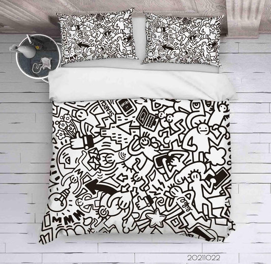 3D Abstract Illustration Art Doodle Quilt Cover Set Bedding Set Duvet Cover Pillowcases 96